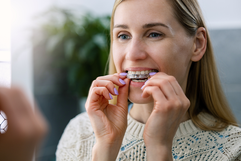 Invisalign clear aligner trays for discreet teeth straightening